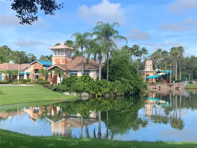 CLUBHOUSE.     LAKE.    WATERSLIDE.