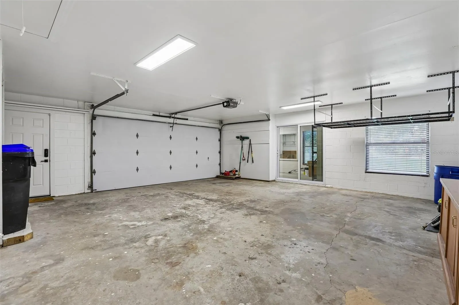 Oversized 2 1/2 car garage is extra deep.