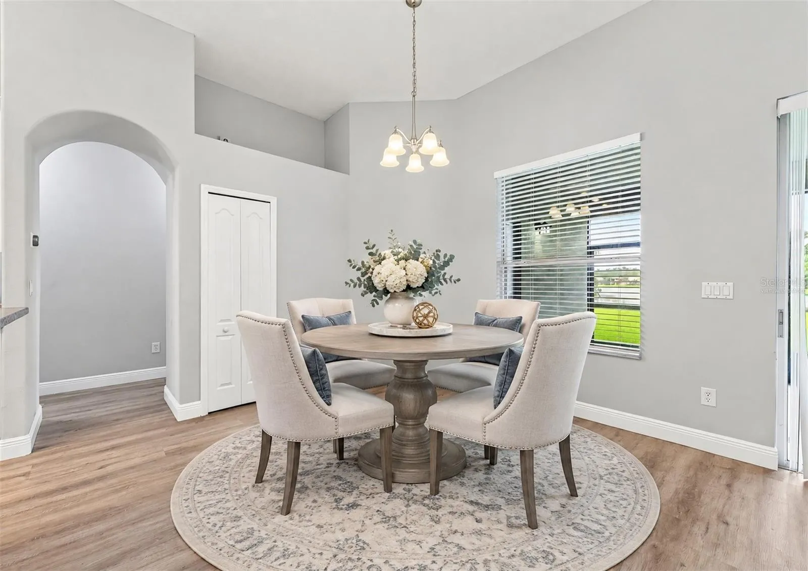 Light filled breakfast nook. Virtually Staged.