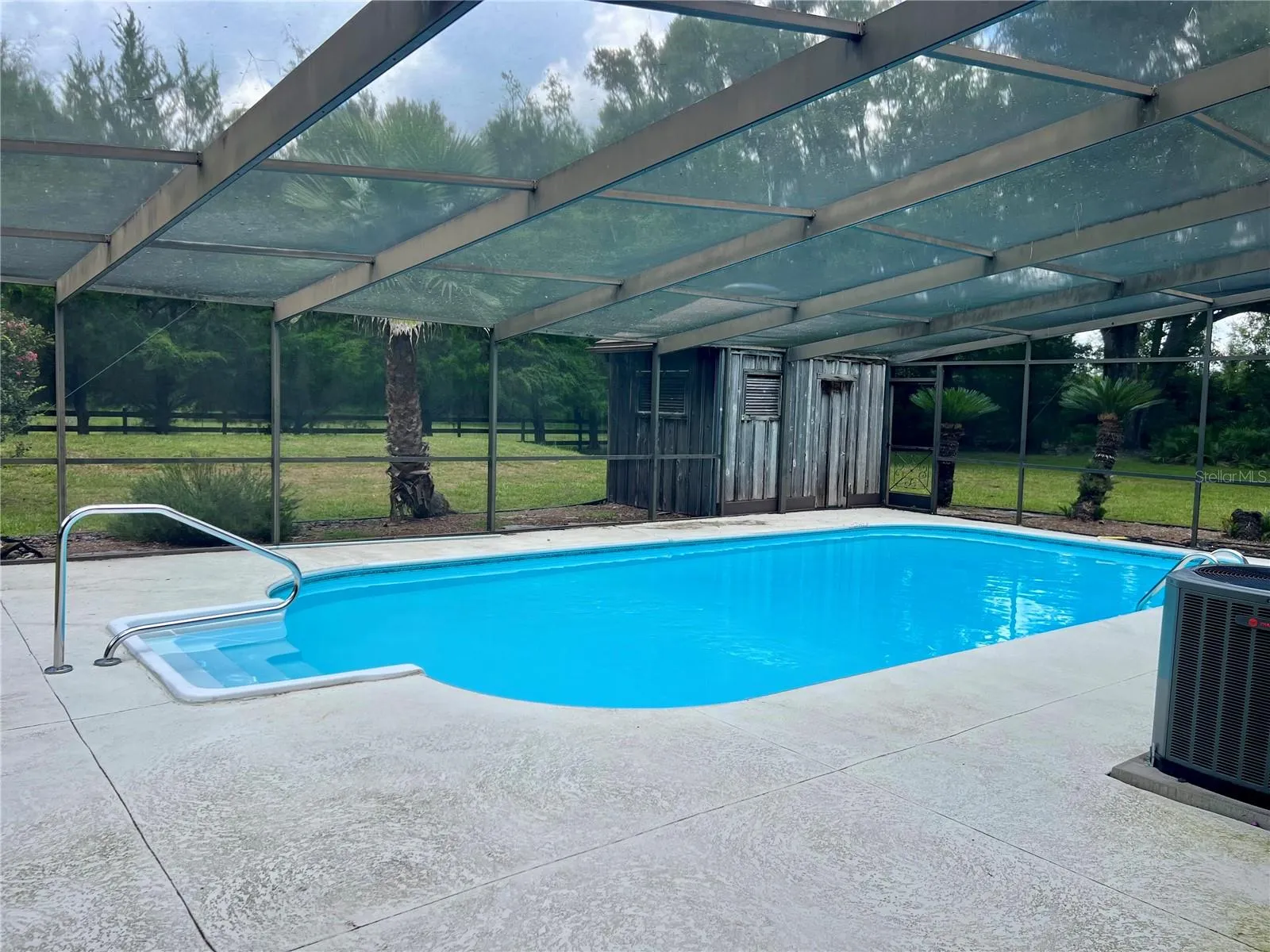 Screened pool area