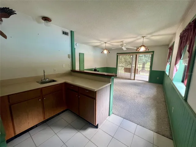 family room with wet bar