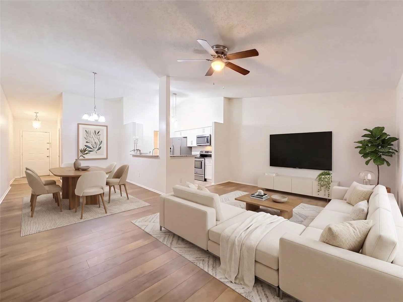 Living and Dining areas Virtually Staged.