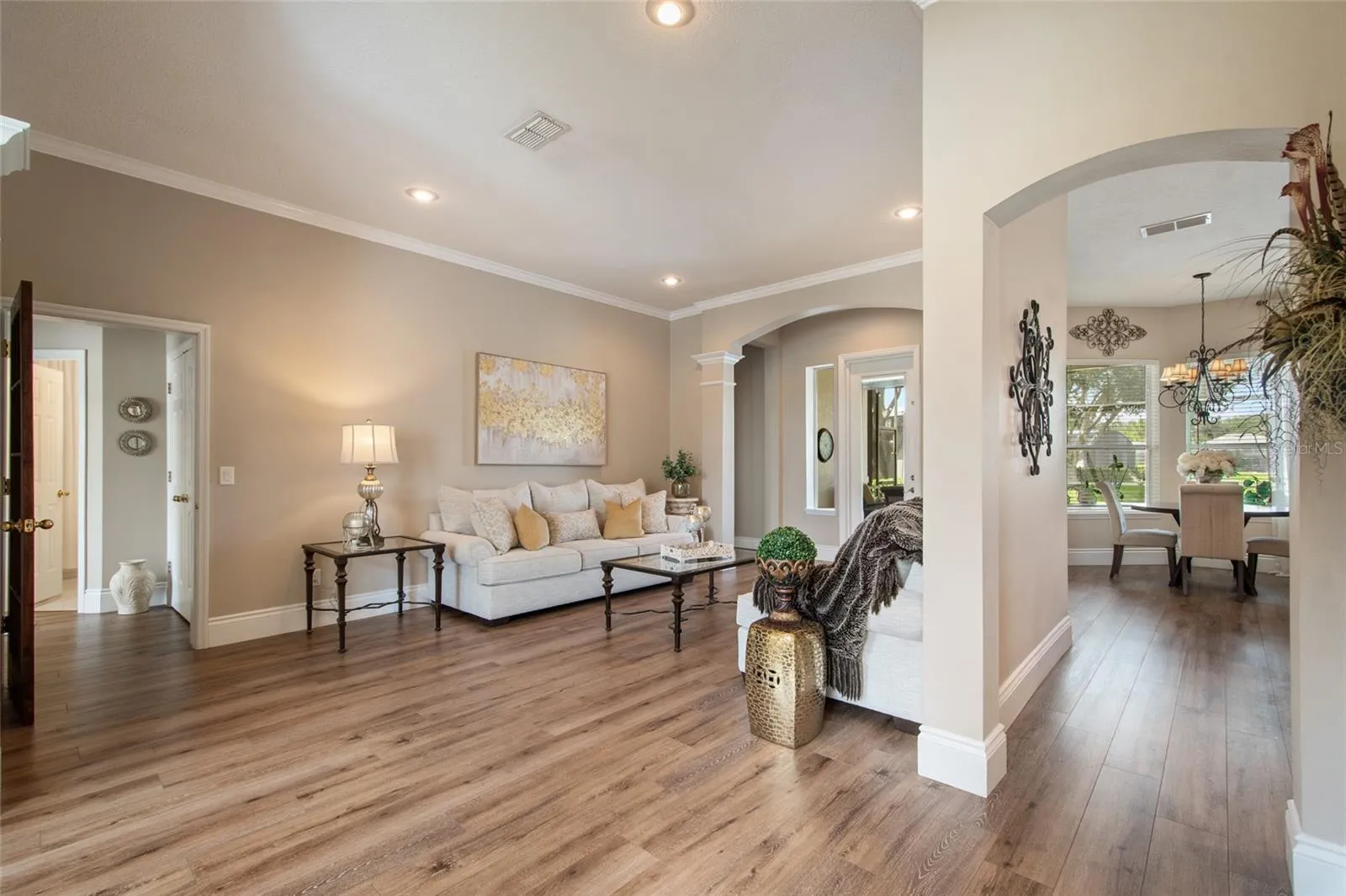 Living Room and Hallway to Kitchen