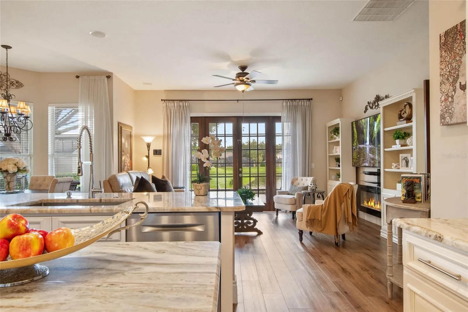 View from Kitchen to Family Room