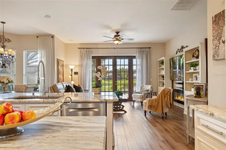 View from Kitchen to Family Room