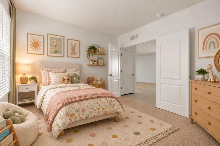 Virtually staged third bedroom.