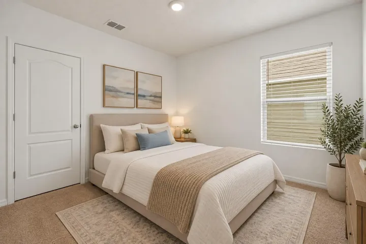 Virtually staged second bedroom.