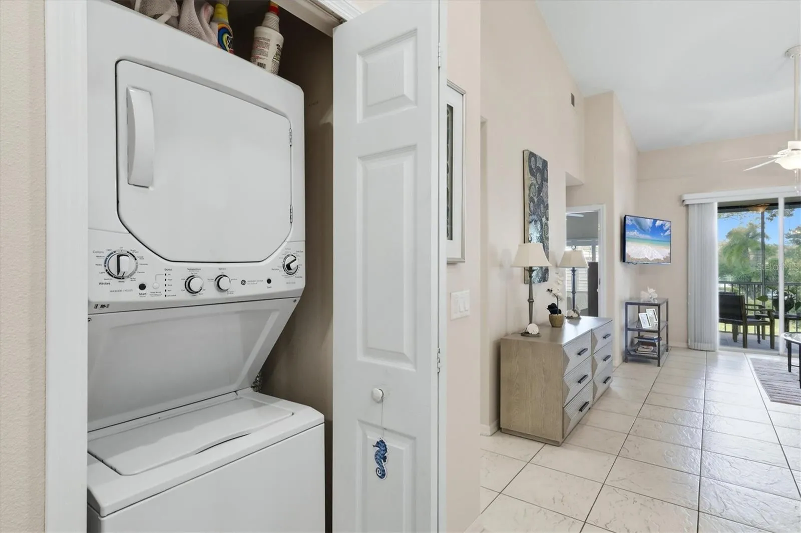 Stacked Washer and Dryer.