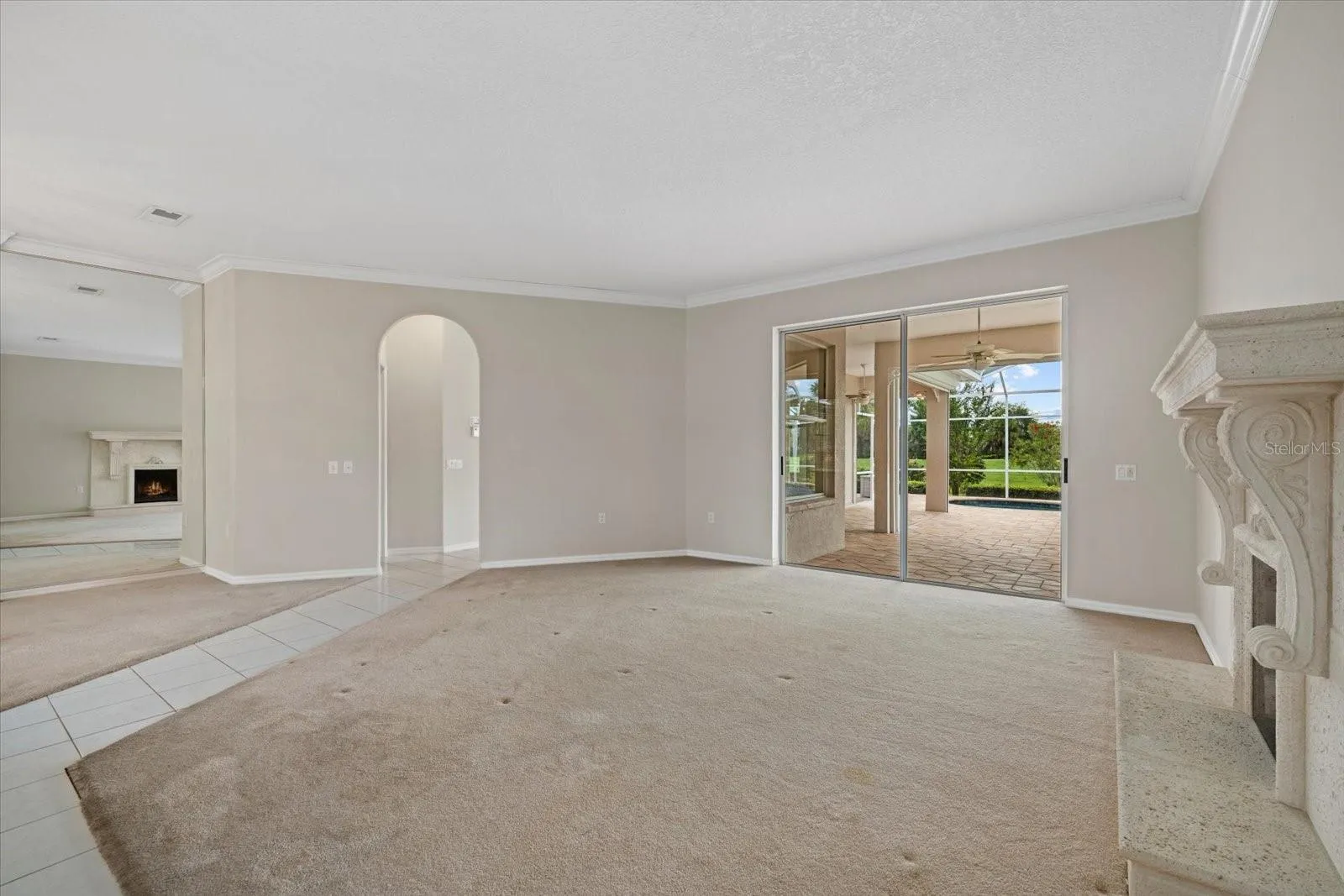 Living Room with Golf Course Views