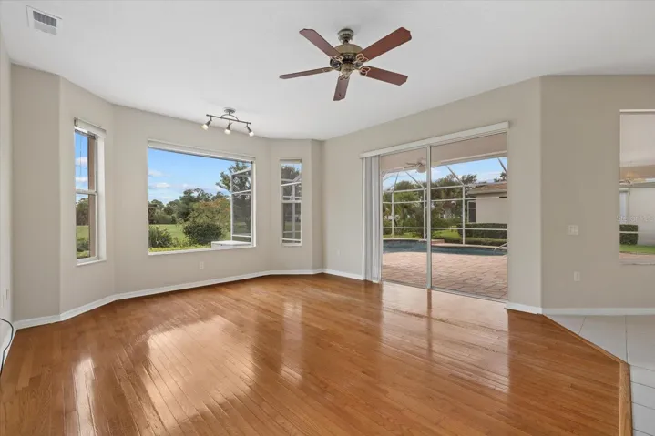 Family Room with tons of light and views of Golf Course