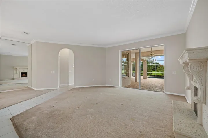 Living Room with Golf Course Views