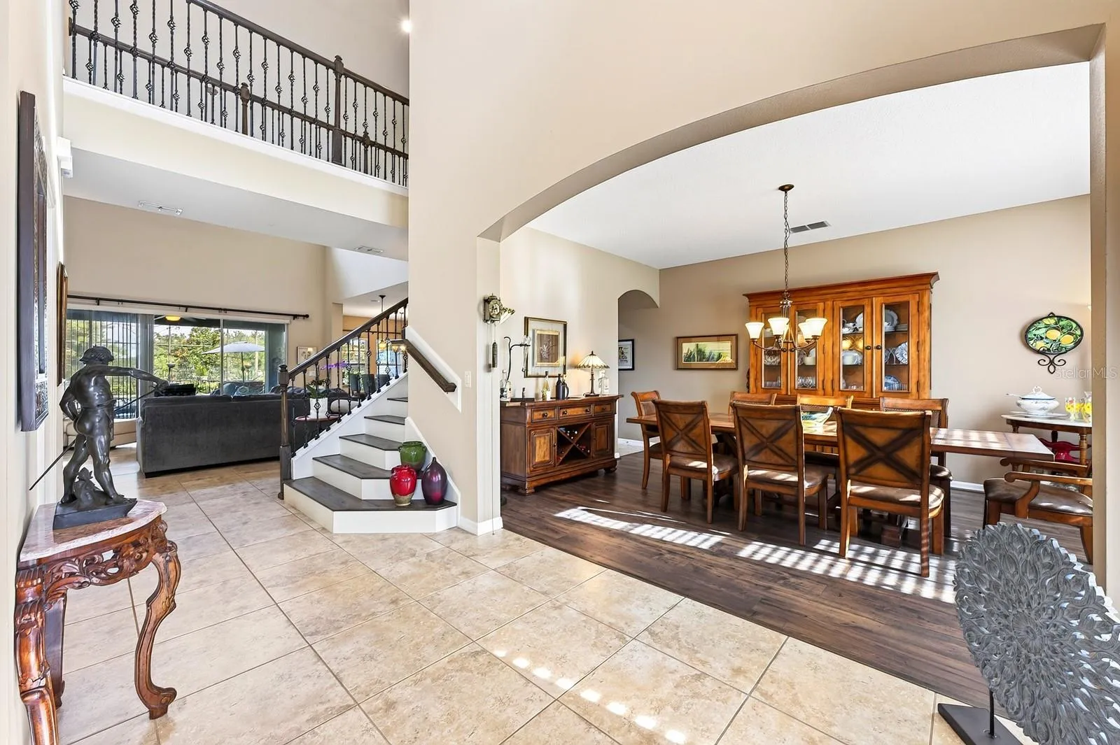 Light, bright two story foyer.