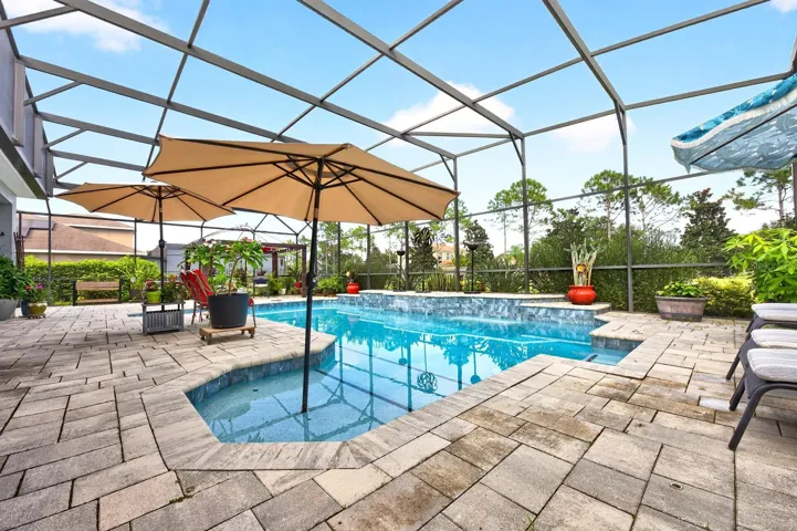 Private screened pool.