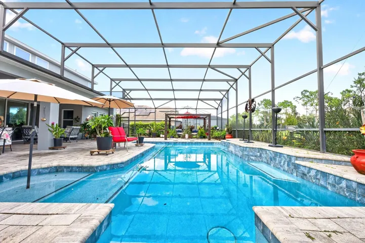Private screened pool.