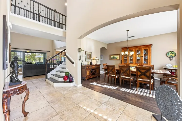 Light, bright two story foyer.