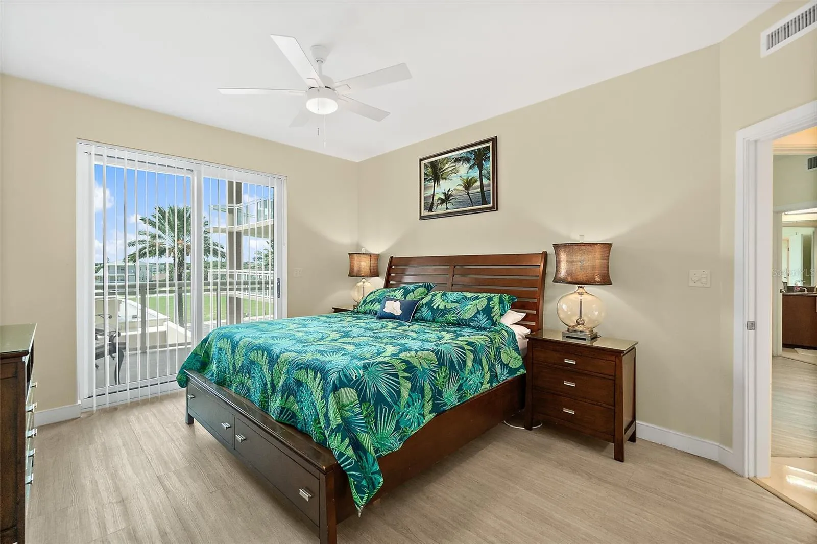 Guest bedroom with river facing balcony