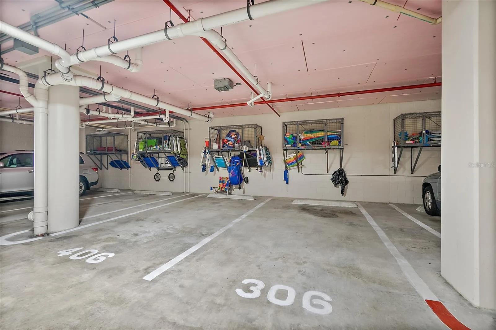 Underground parking and storage cage