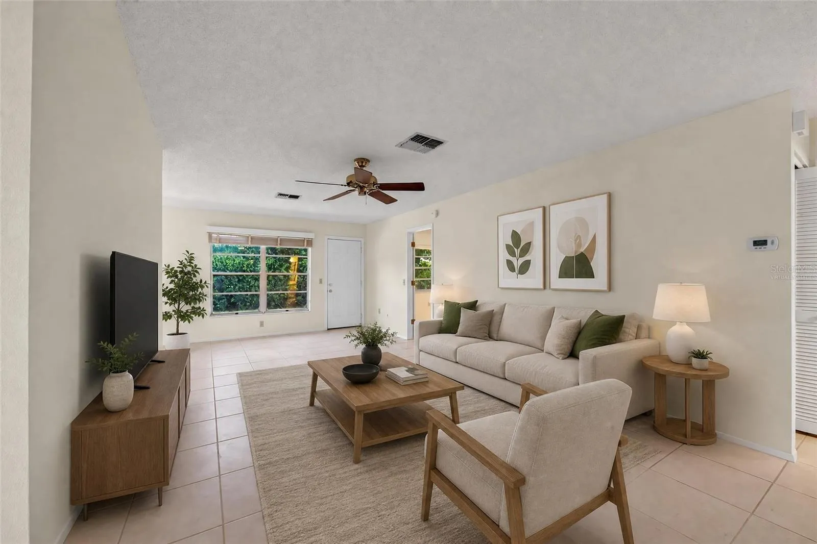 Virtually Staged Living Room- 9545 Danville Court, #42, New Port Richey, FL 34655Wedgewood Village Condos in Heritage Lake
