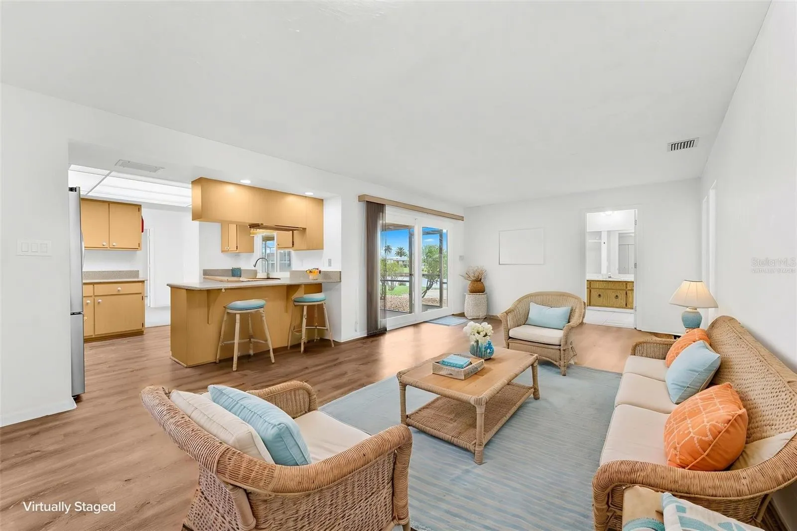 Family room virtually staged