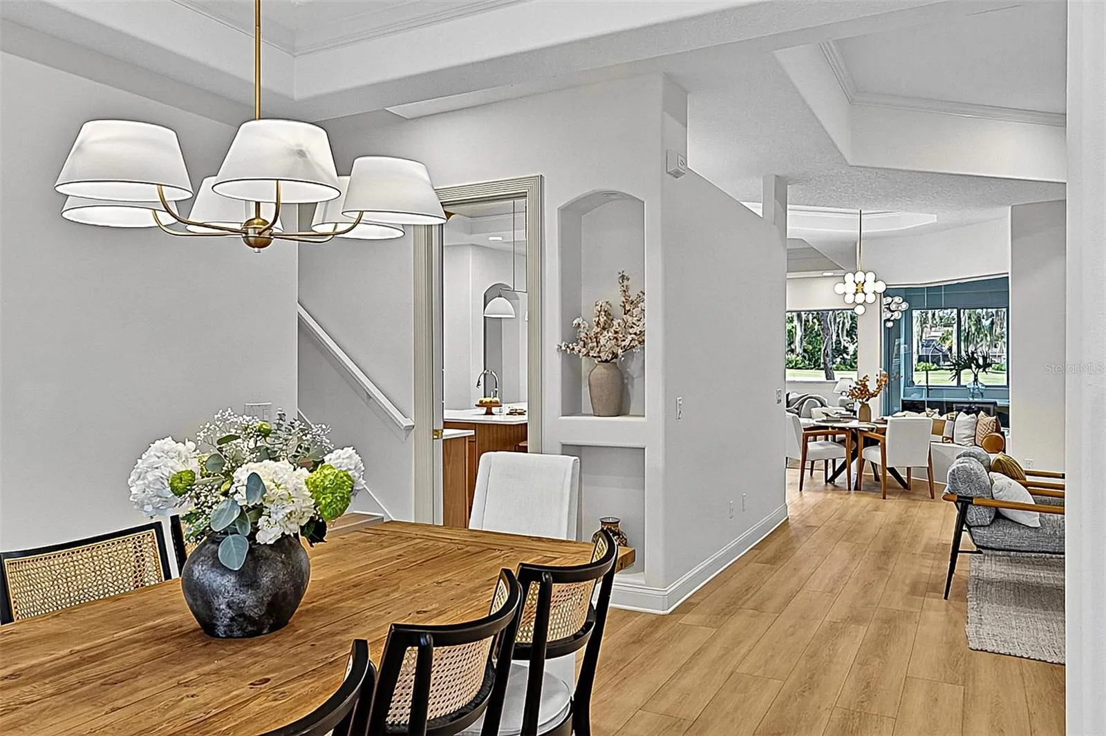 Formal Dining room looking into Formal Living Room and kitchen