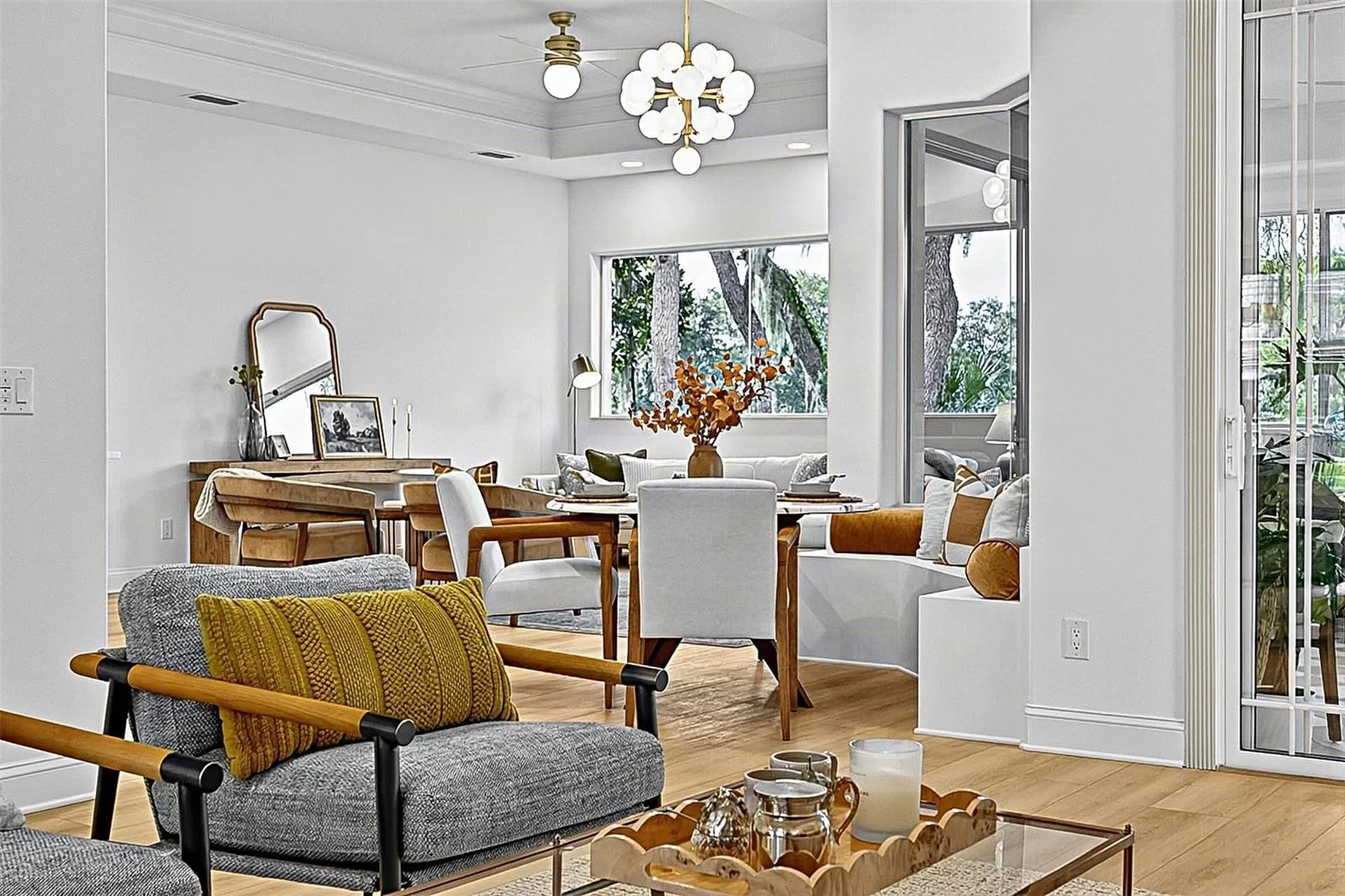 Formal room walks right to beautiful breakfast nook and family room. Slider onto solarium with gorgeous views