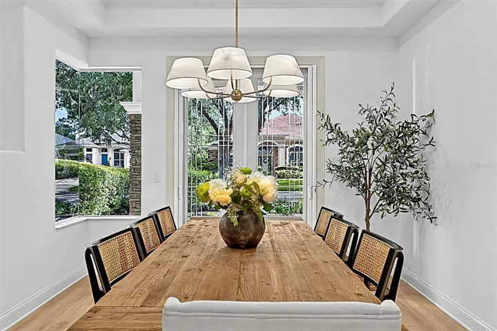 Formal Dining Room with French doors to front porch