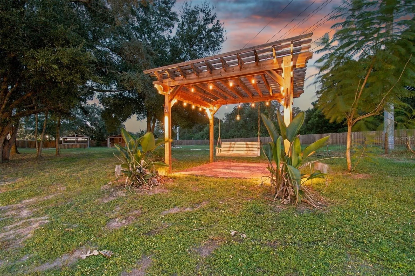 THAT PERGOLA IS SO INVITING AT DUSK