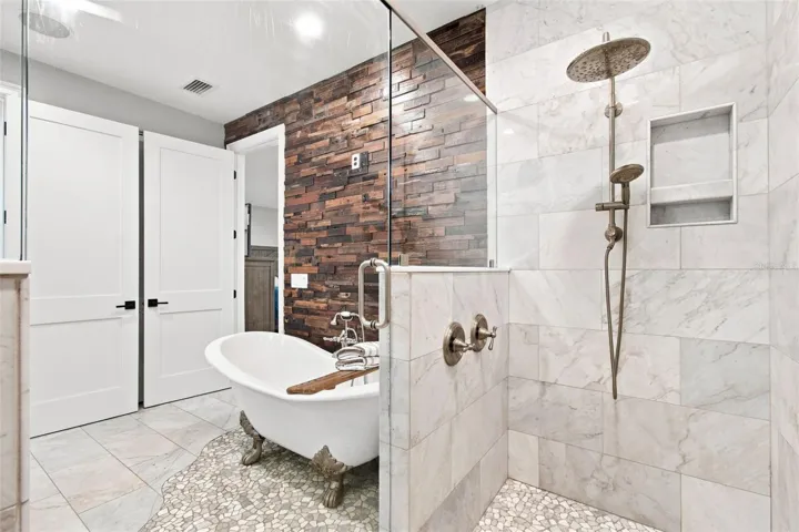 CLAW FOOT TUB AND WALK-IN SHOWER