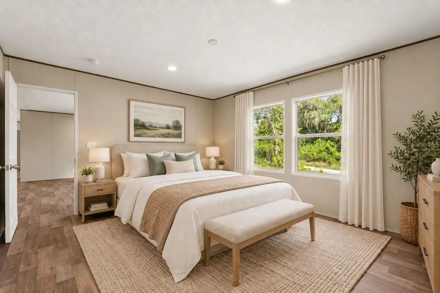 Virtually Staged Primary Bedroom