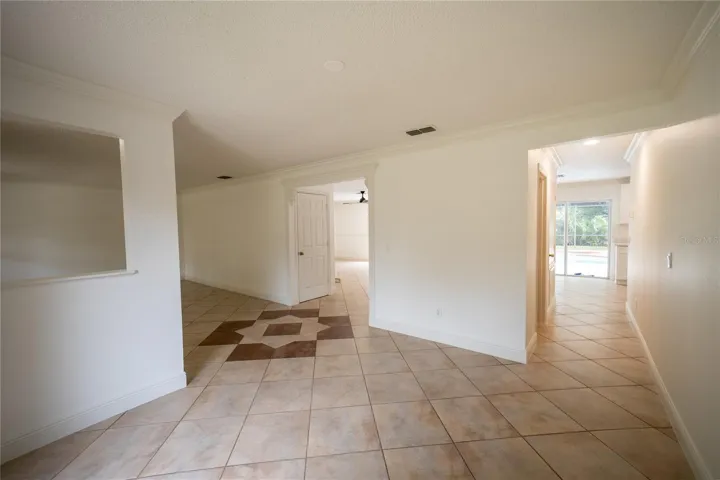 View from Dining Room to Living Room and Kitchen