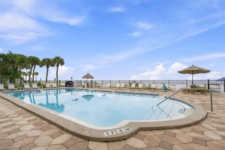 Pool with view of the beach