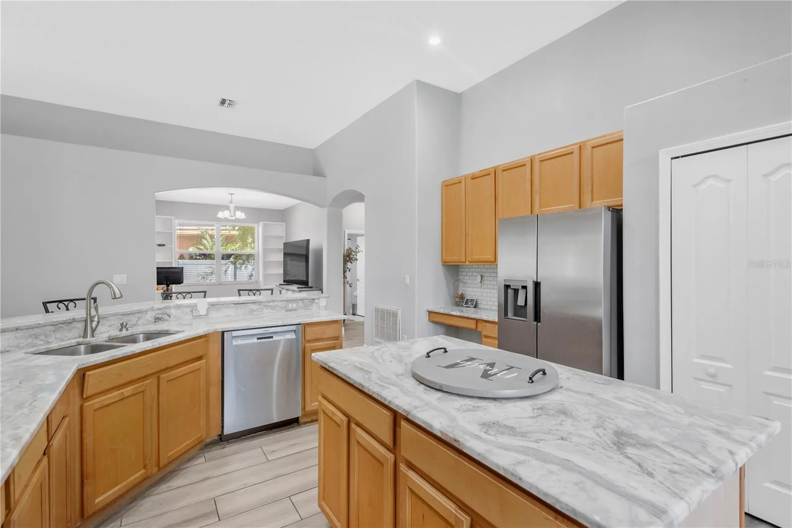 Kitchen has a view of every room in the home!