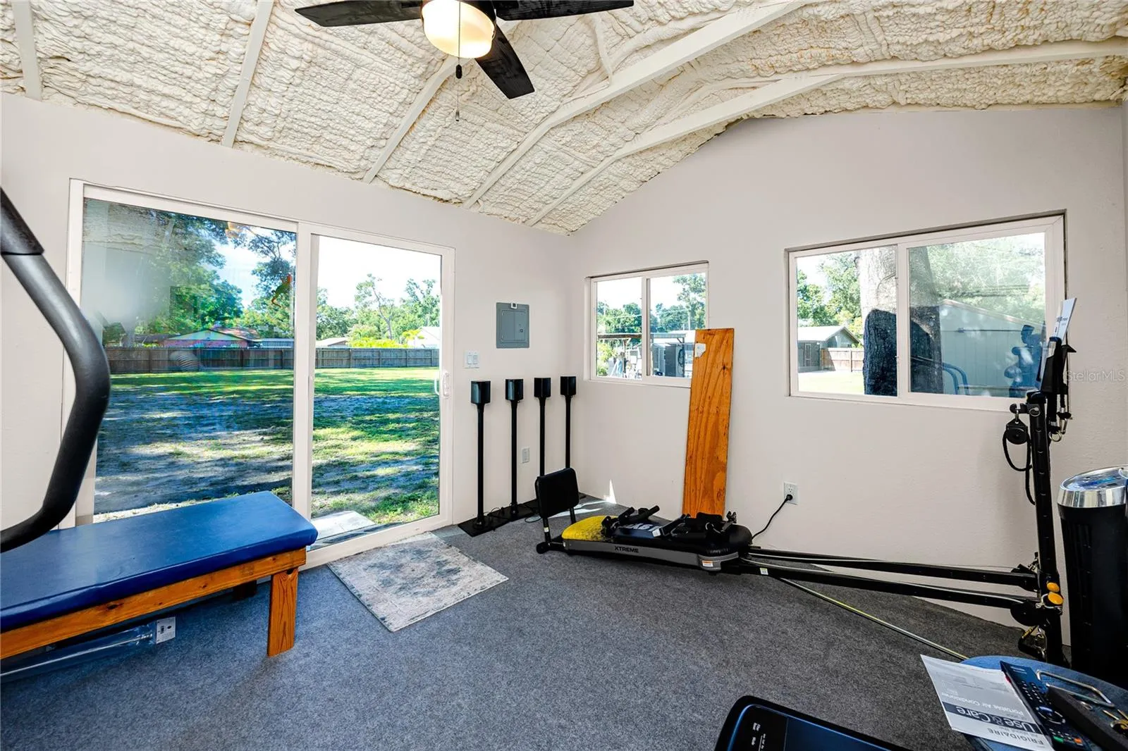 Workout room in shed
