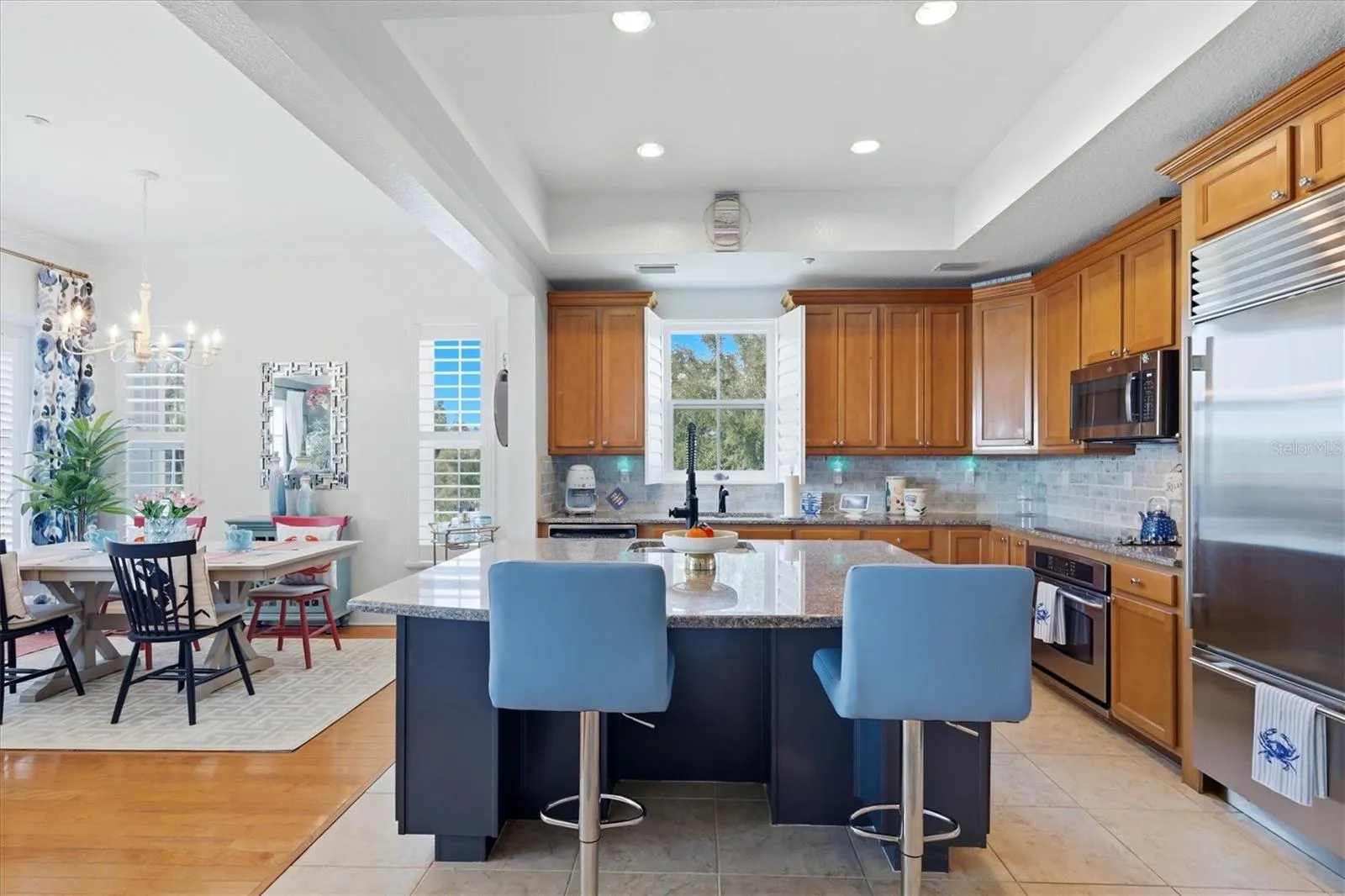 Kitchen with seating at center island