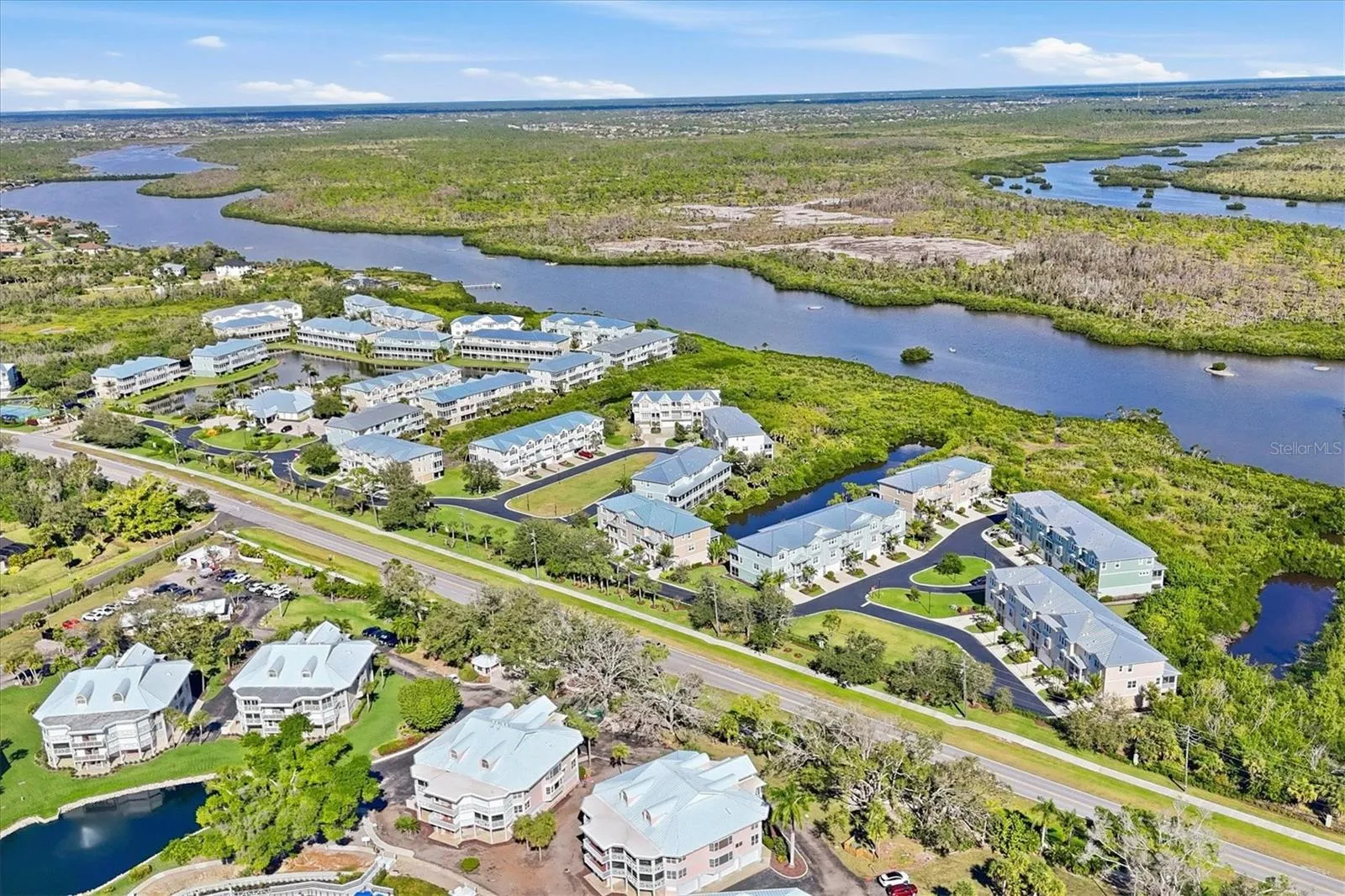 Aerial views overlooking Coral Creek