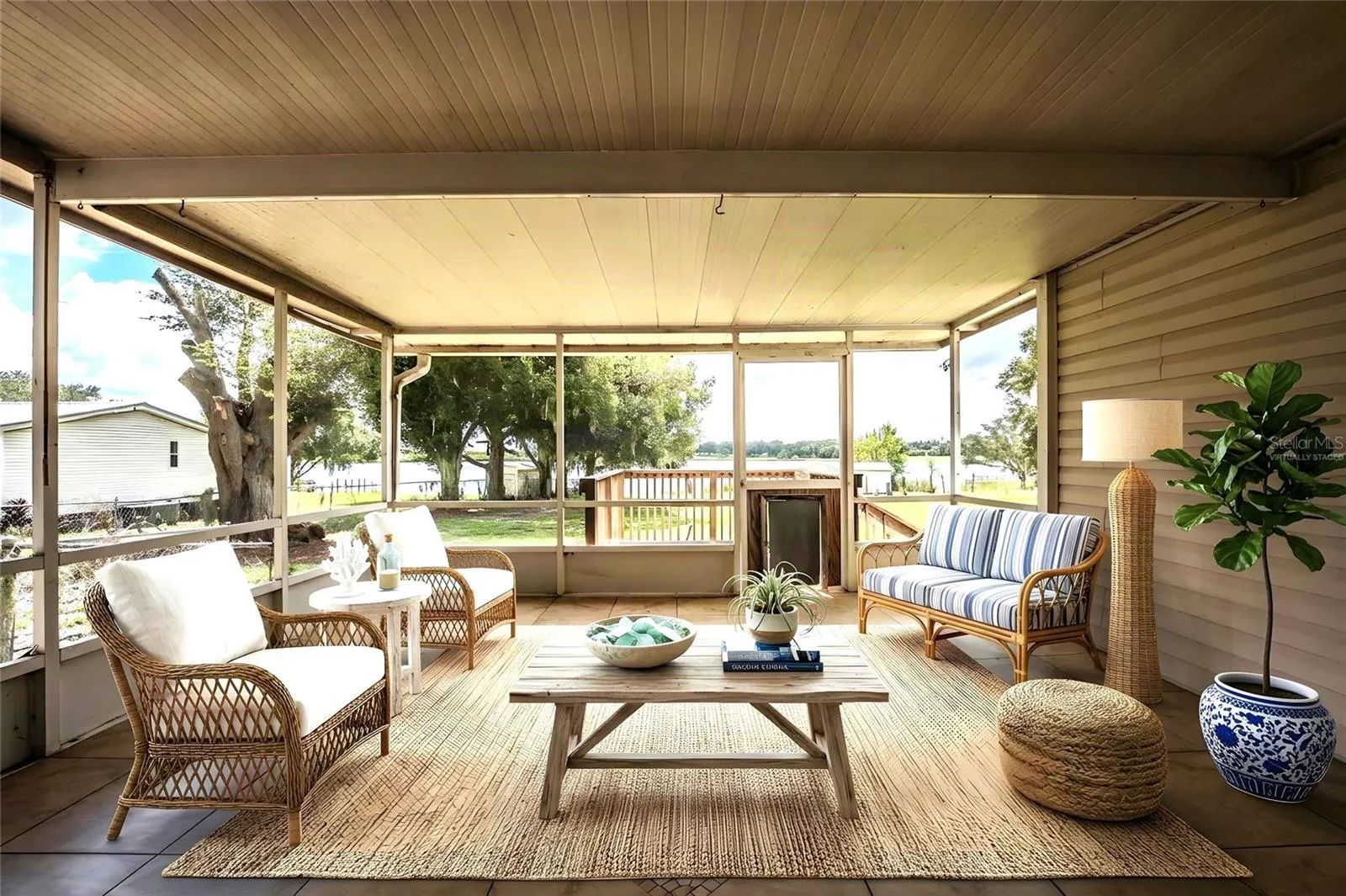 Screened porch - virtually staged