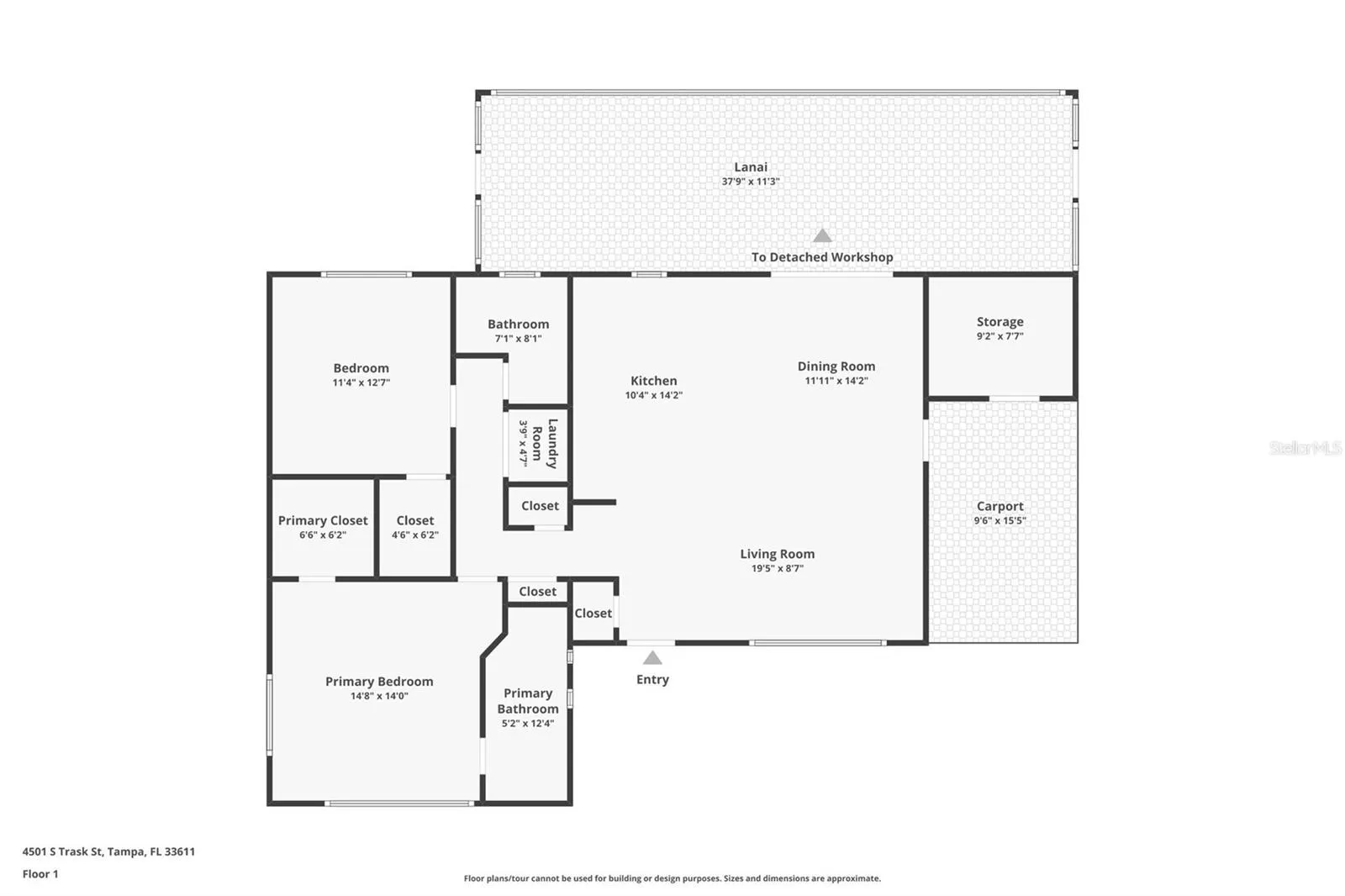 Floorplan: carport and storage to the right could easily expand this beautiful home!!