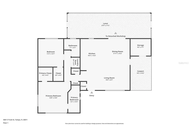 Floorplan: carport and storage to the right could easily expand this beautiful home!!