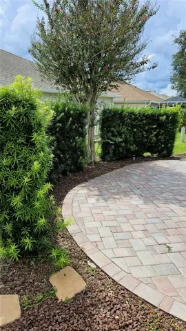 Rear Paver Patio withprivacy hedges