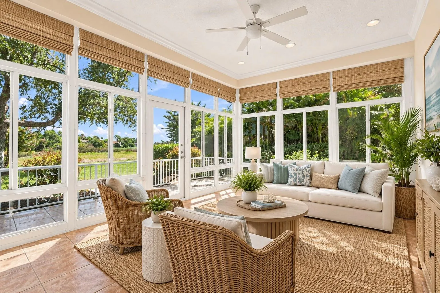Virtually staged Florida room