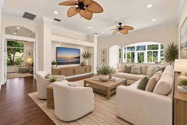 Virtually staged family room