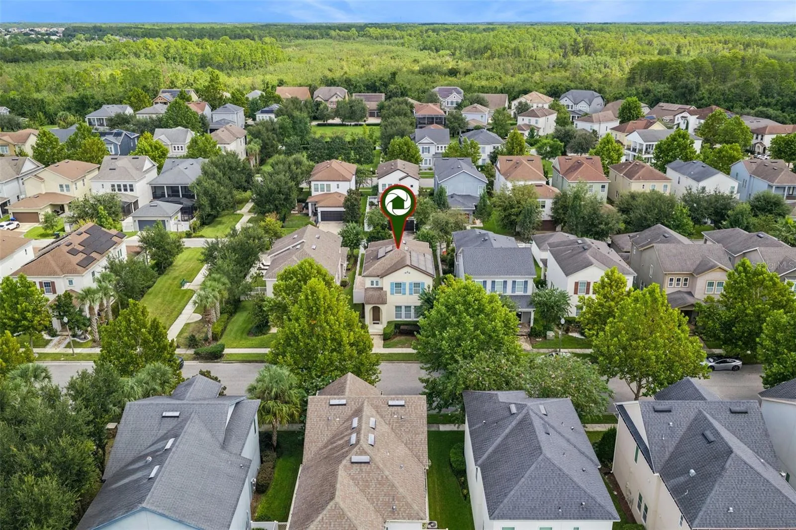 Drone View Front of Home