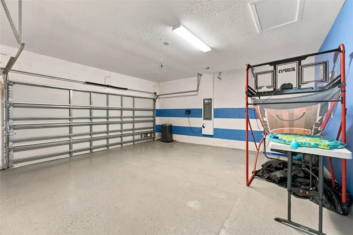 2 car garage which is used for gaming area.