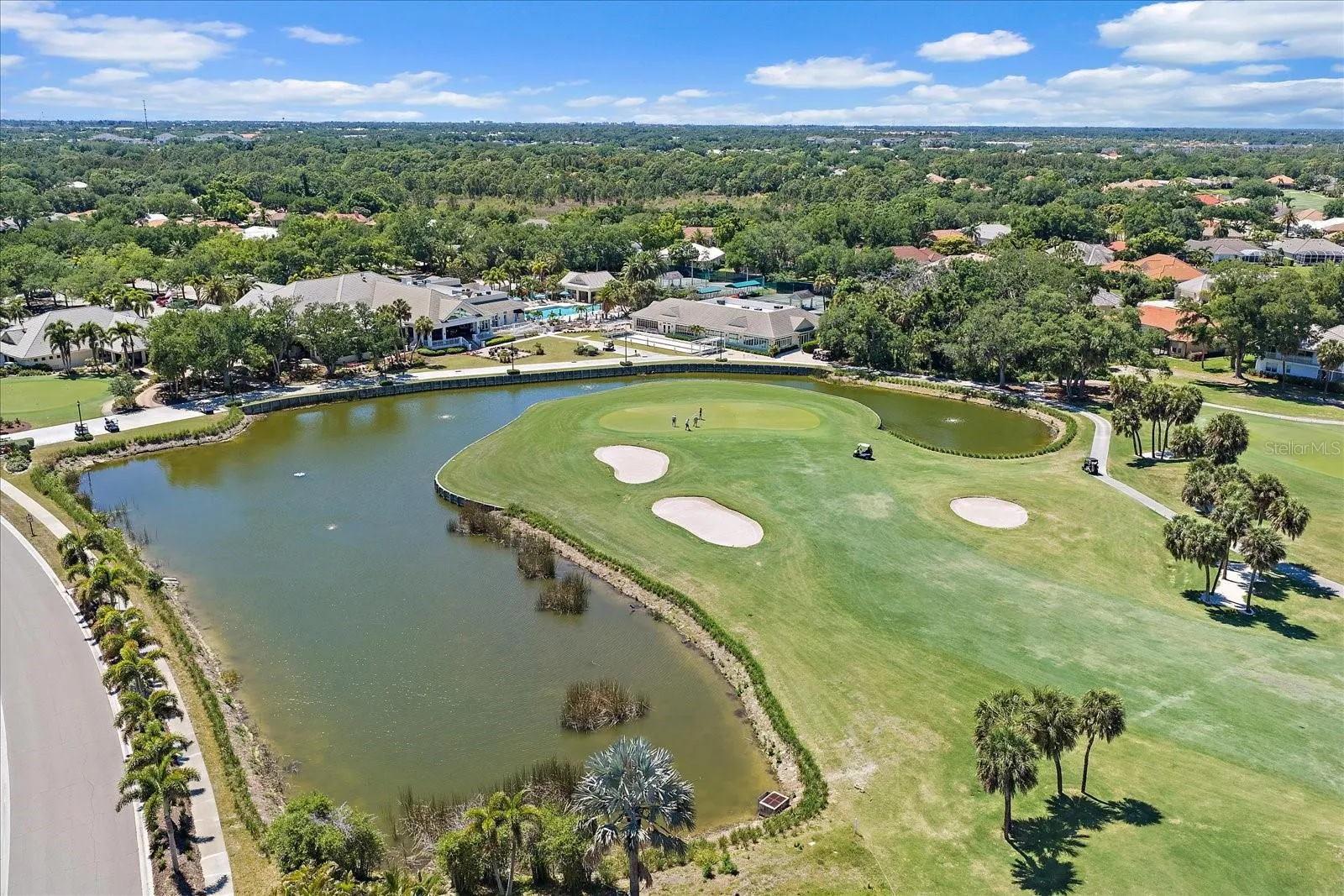 View of 18th green and club complex