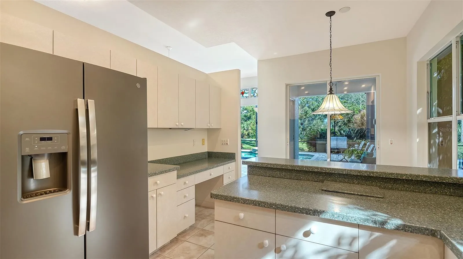 Kitchen with view outdoors