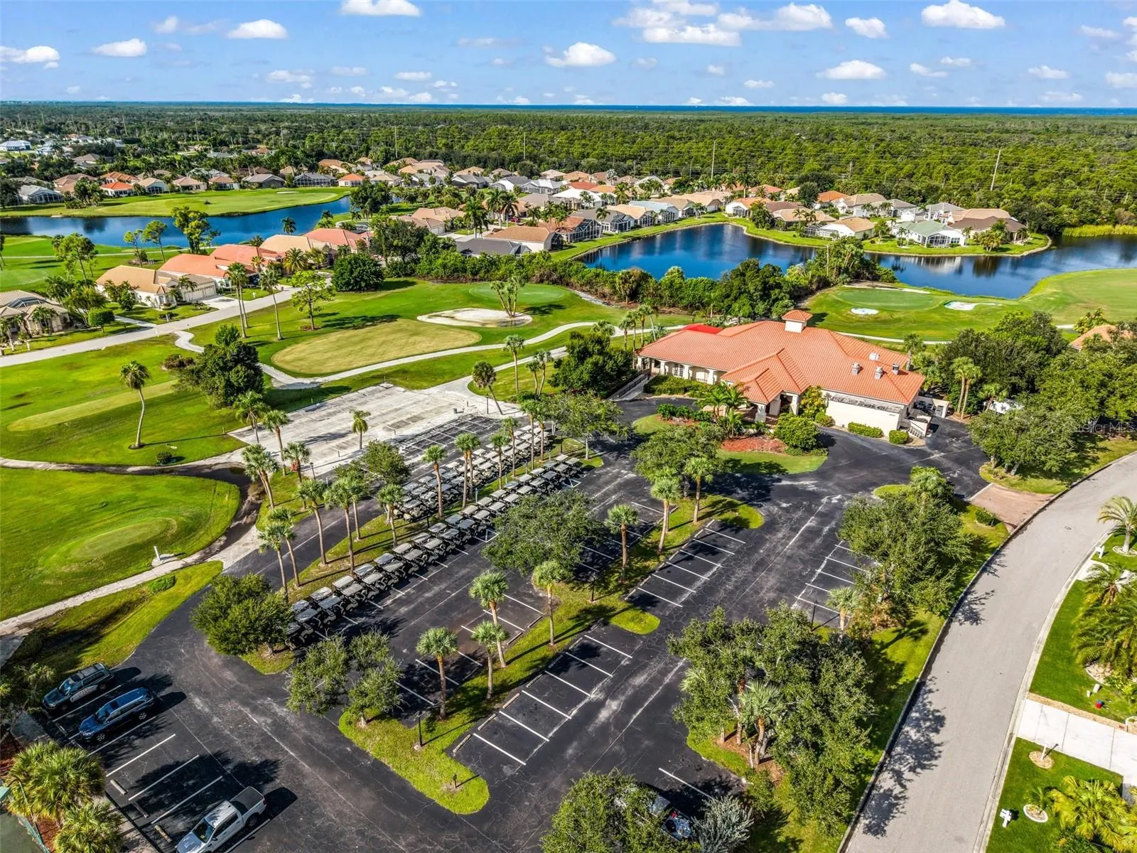 Club house and main parking lot