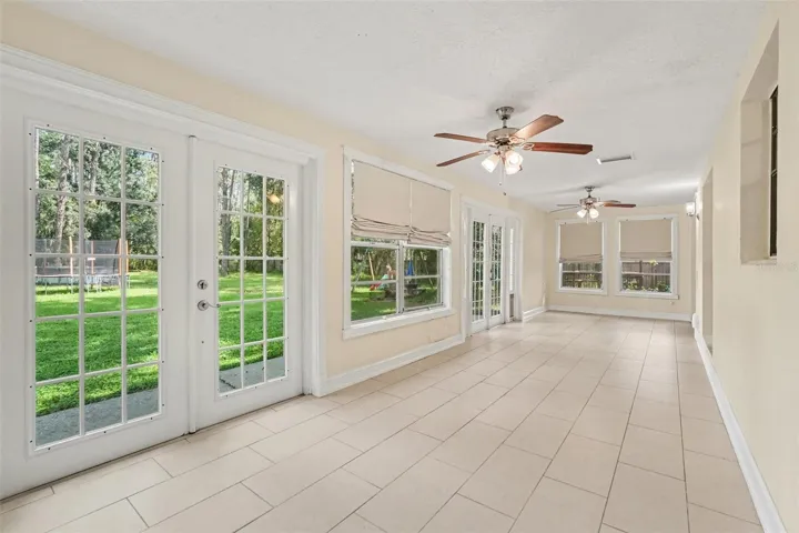 Florida room with two sets of French doors!