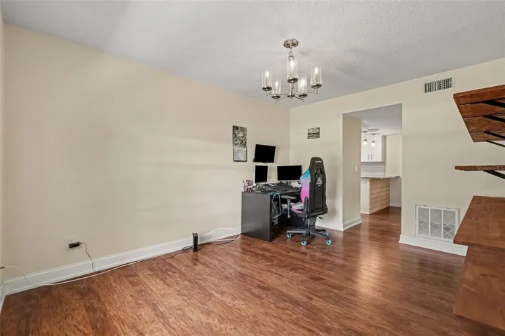 Formal dining room is currently used as an office