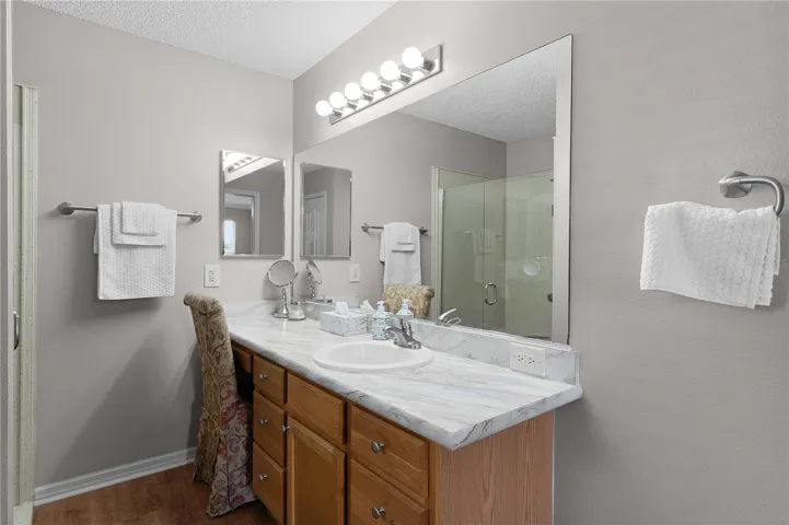 Primary bathroom sink and make-up area