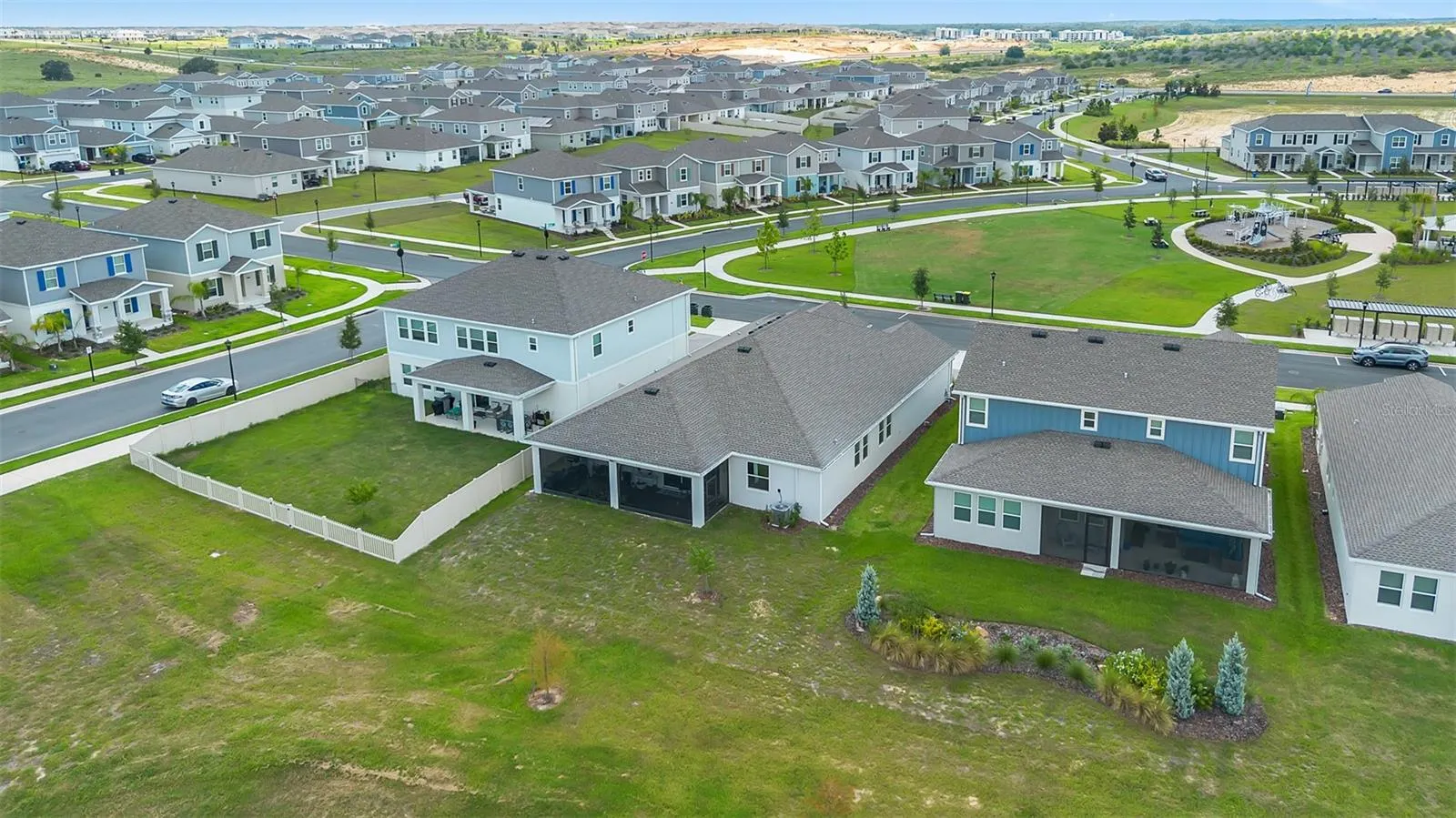 Aerial view of the home